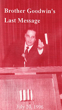 Lloyd Goodwin's Last Sermon